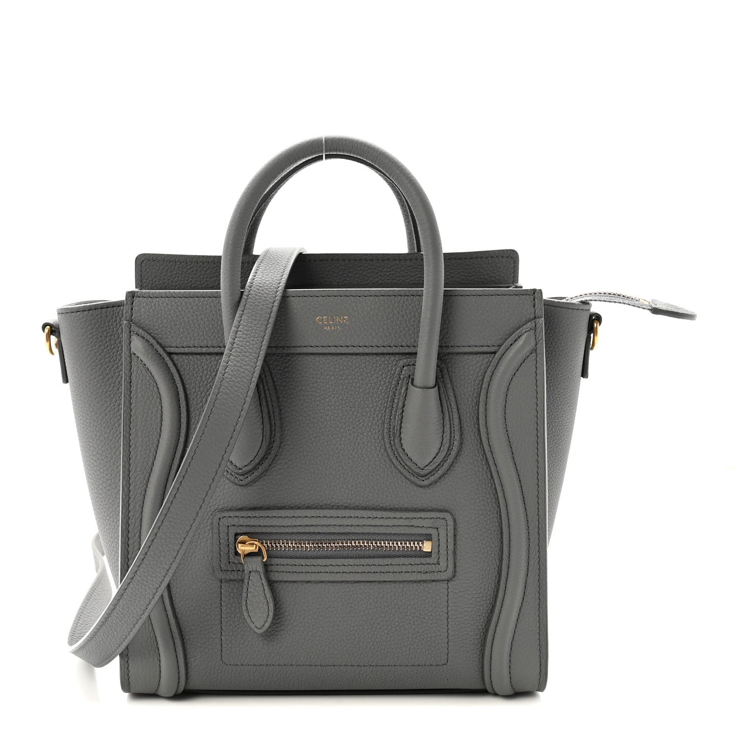 Baby Drummed Calfskin Nano Luggage Kohl