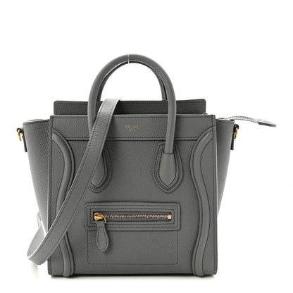 Baby Drummed Calfskin Nano Luggage Kohl