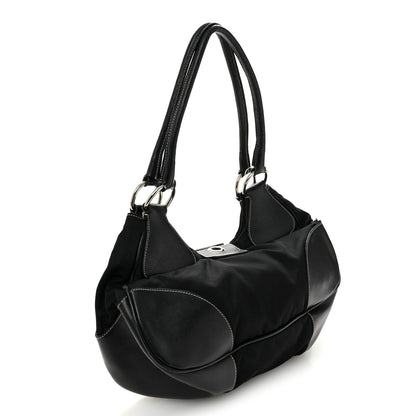 Tessuto Nylon Moon Shoulder Bag Black