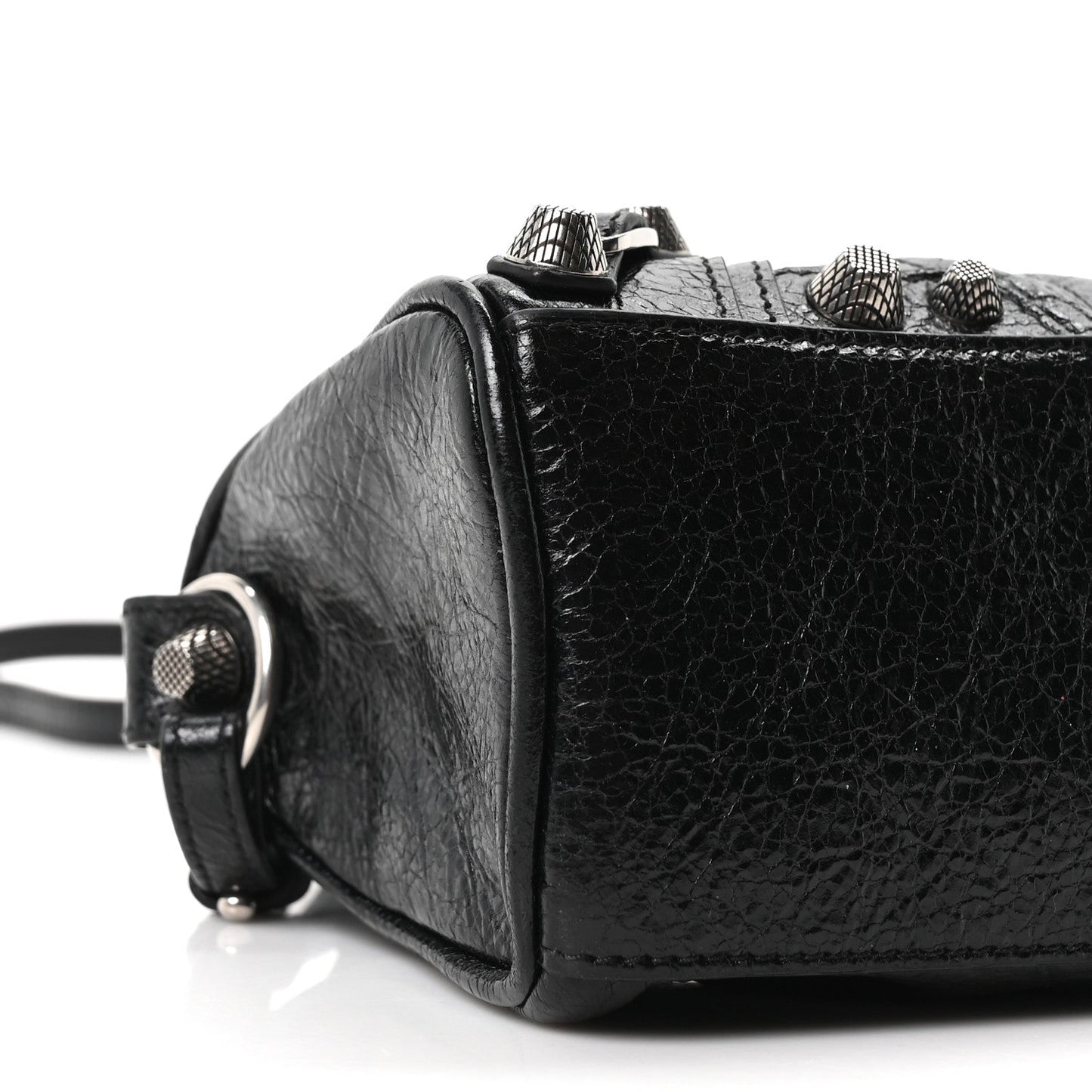 Agneau Arena Crystal Neo Nano Cagole Handbag Black