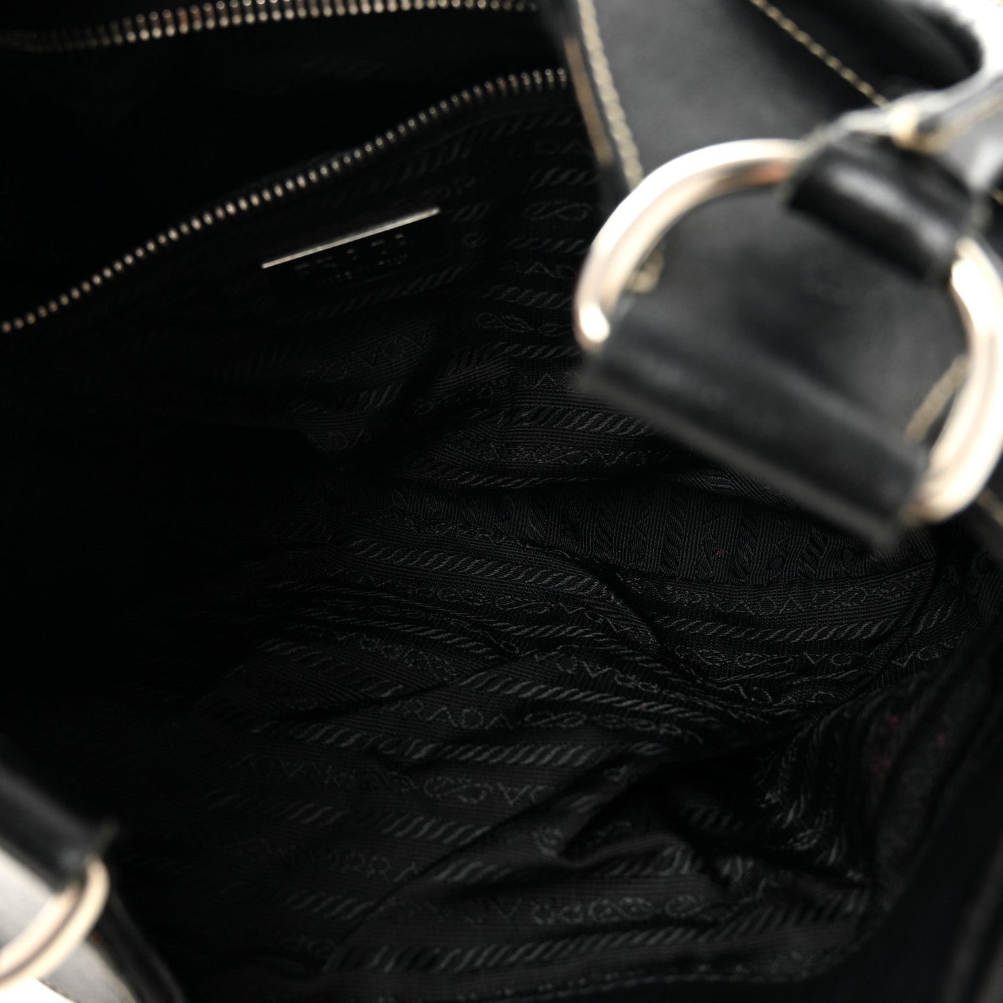 Tessuto Nylon Moon Shoulder Bag Black