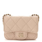 Caviar Quilted Mini Chain Belt Bag Light Beige