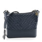 Aged Calfskin Chevron Quilted Medium Gabrielle Hobo Blue