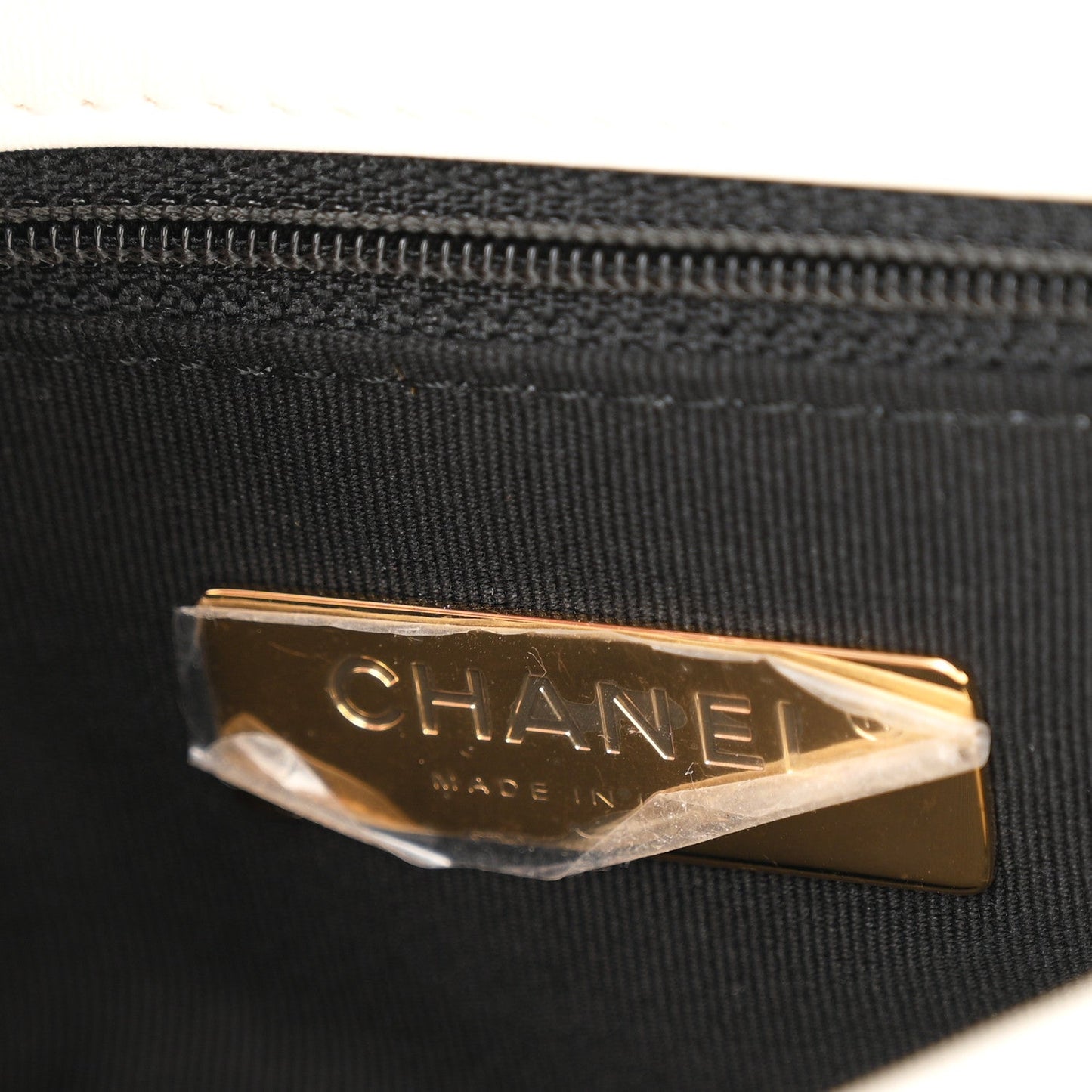 Lambskin Quilted Large Chanel 19 Flap White