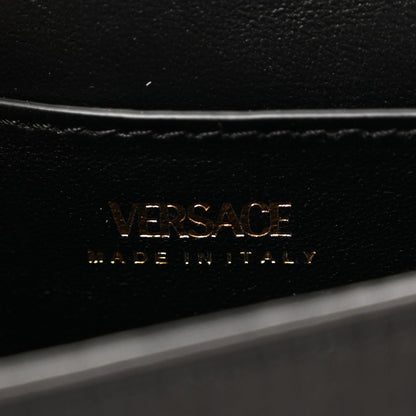 Satin Crystal La Medusa Pouch On Chain Black