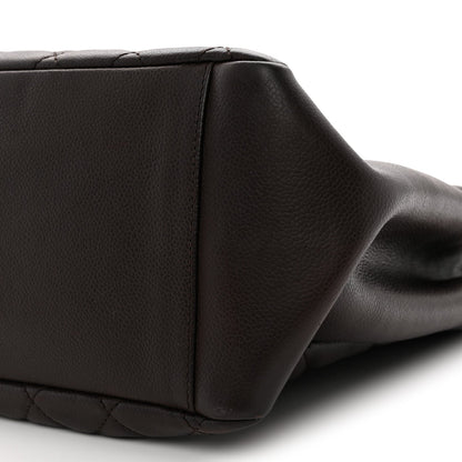 Caviar Quilted Grand Shopping Tote GST Dark Brown
