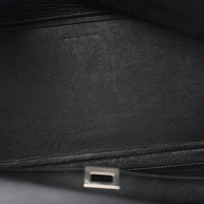 Drummed Calfskin Suede Medium Trapeze Black