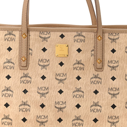 Visetos Medium Top Zip Shopper Tote Beige