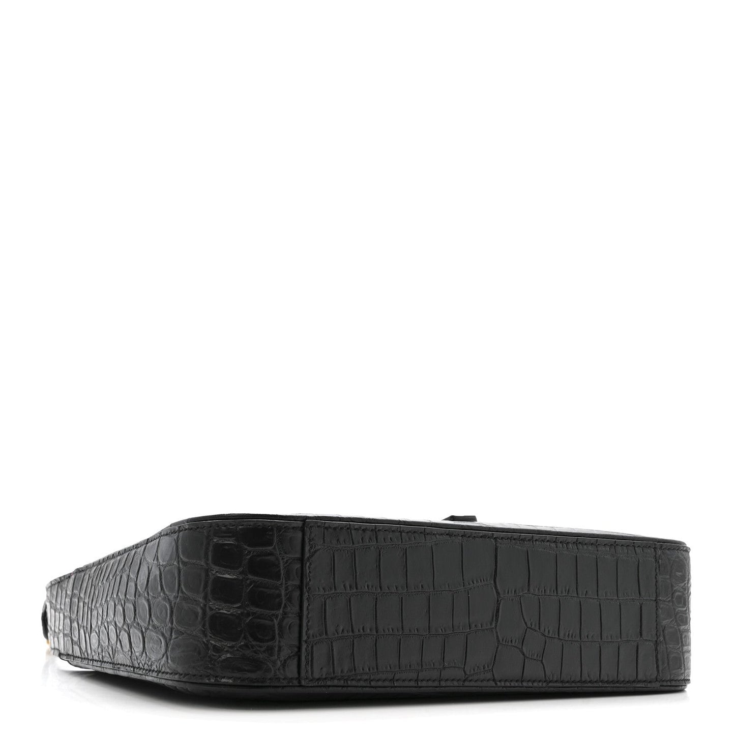 Calfskin Crocodile Embossed Le 5 A 7 Hobo Black