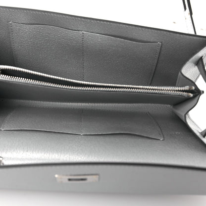 Metallic Chevre Chamkilight Kelly Wallet To Go Argent