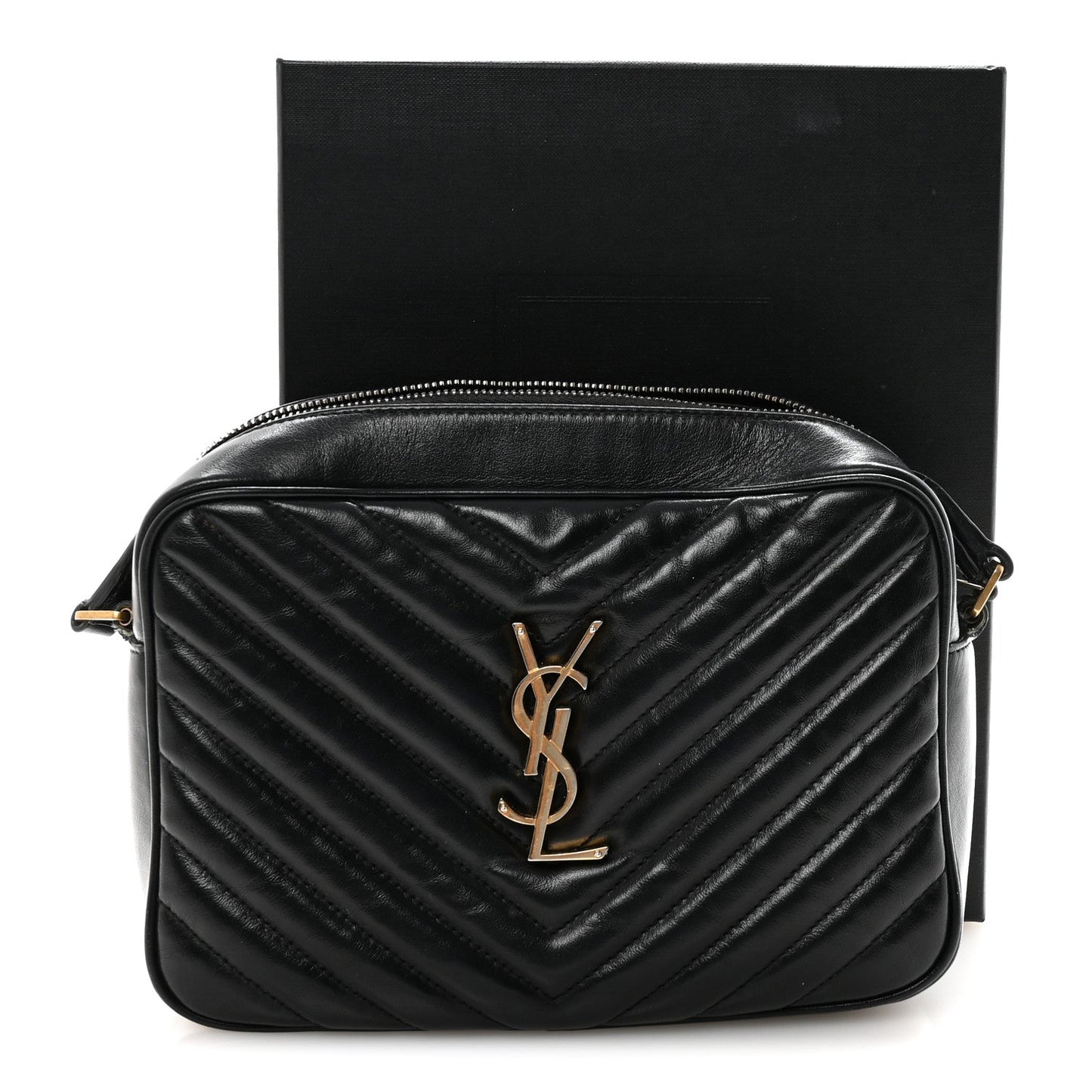 Calfskin Matelasse Monogram Lou Camera Bag Black