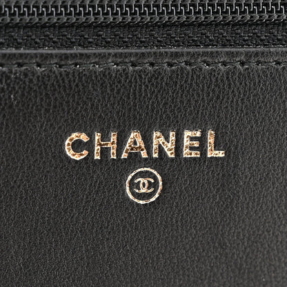Velvet Pearl Diamond Embellished Wallet On Chain WOC Black