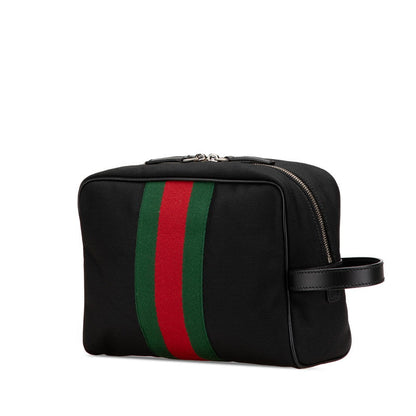 Gucci Sheline Line Nylon Leather Clutch Bag