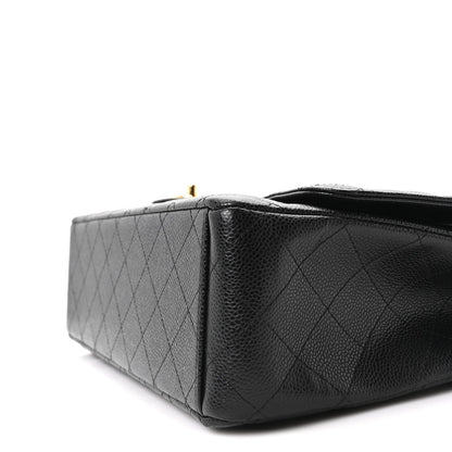 Caviar Quilted Maxi Double Flap Black