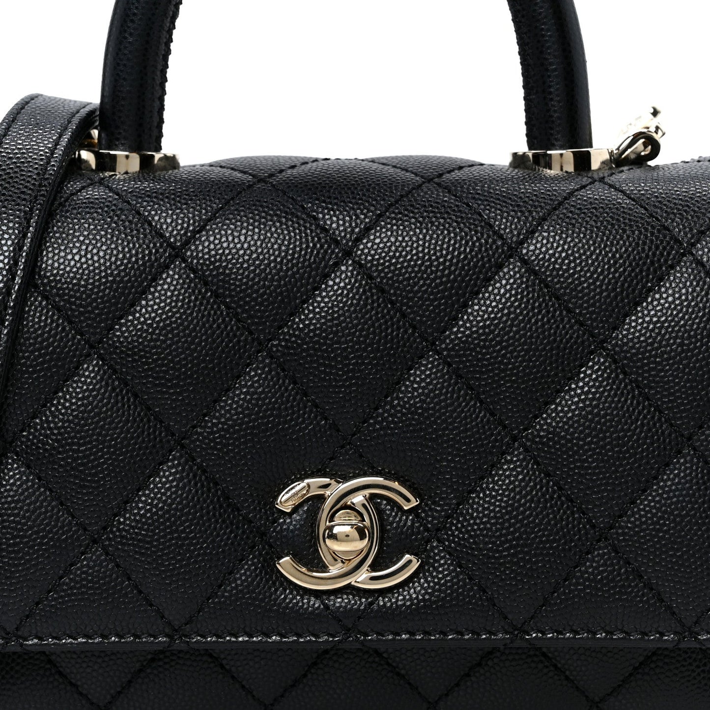 Caviar Quilted Extra Mini Coco Handle Flap Black
