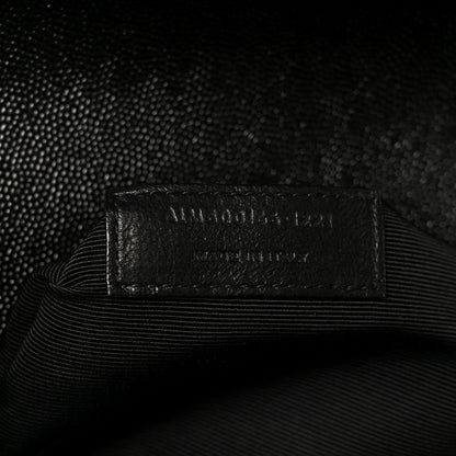 Grain De Poudre Textured Mixed Matelasse Large Triquilt Monogram Satchel Black