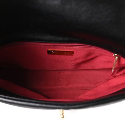Goatskin Quilted Large Chanel 19 Flap Black