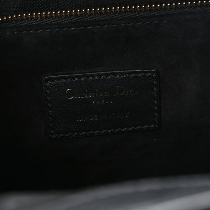 Calfskin Macro Cannage Medium Book Tote Black