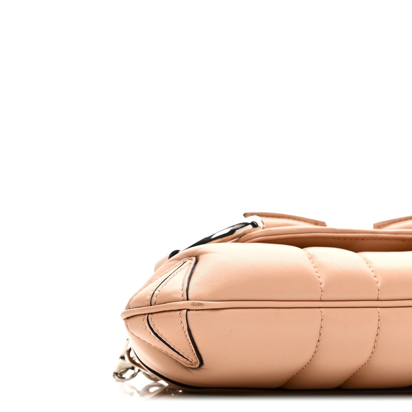 Nappa Vertical Matelasse Small Maxi Horsebit Chain Shoulder Bag Beige