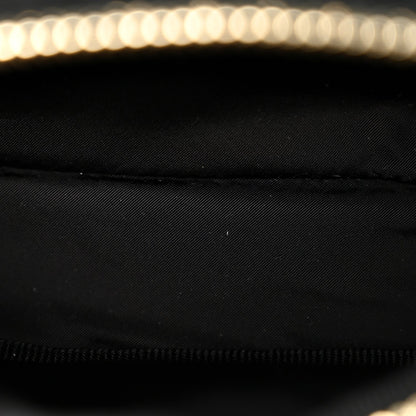 Velvet Effect Nylon Shiny Crumpled Calfskin Mini Quilted Chanel 25 Clutch With Chain Black