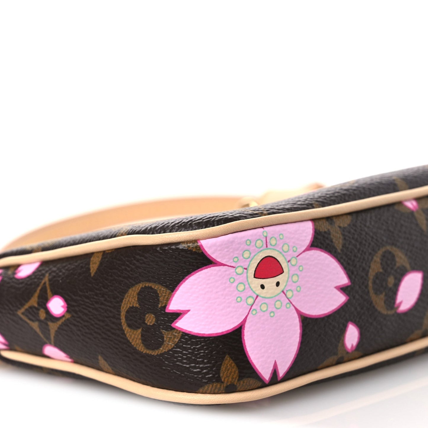 LV X TM Monogram Cherry Blossom Pochette Accessories Sakura Brown