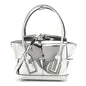 Mirror Laminated Nappa Maxi Intrecciato Mini Arco  Silver