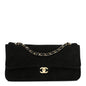 Suede Calfskin Small Souplissimo Maxi Flap Black