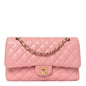 Caviar Quilted Medium Double Flap Pink