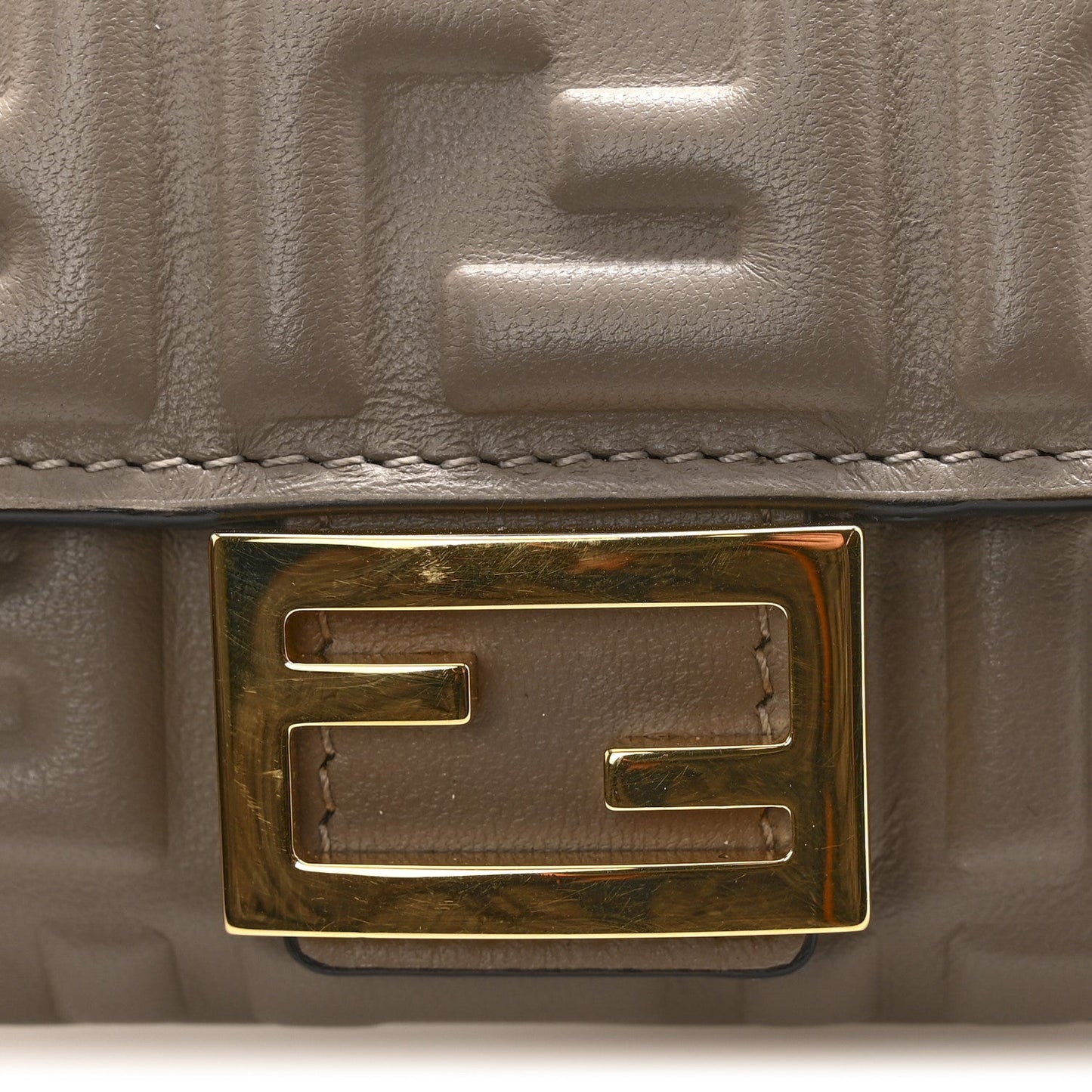 Nappa Matisse FF Embossed Continental Wallet On Chain Tortora
