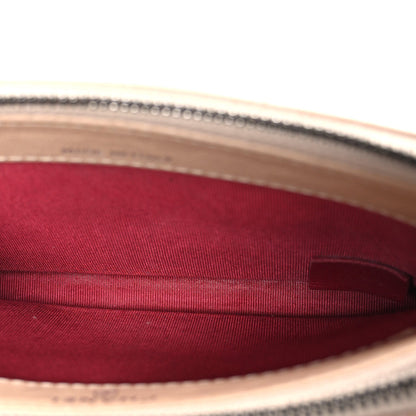 Aged Calfskin Quilted Small Gabrielle Clutch With Chain Beige Black