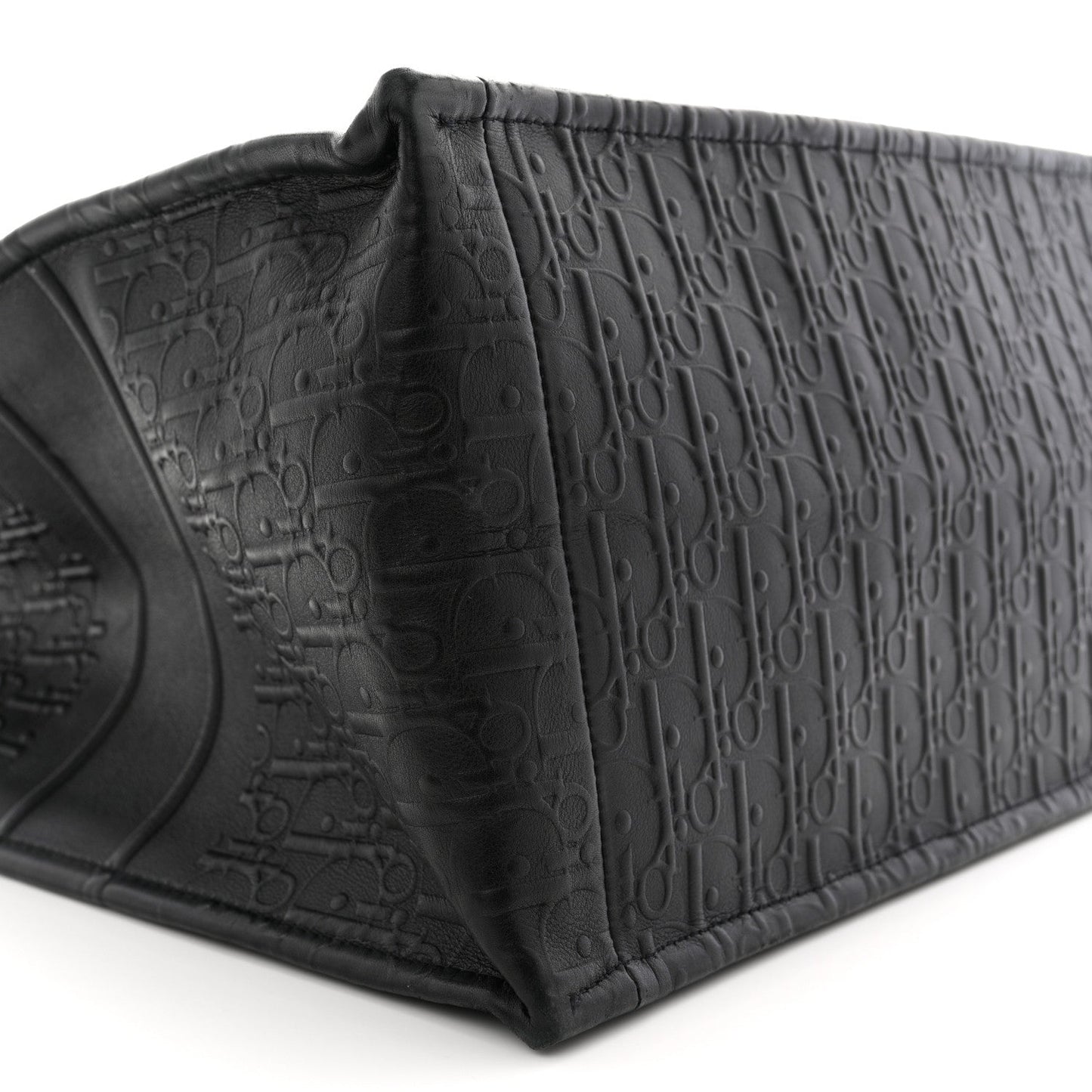 Oblique Calfskin Embossed Large Book Tote TBlack