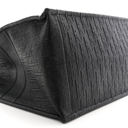 Oblique Calfskin Embossed Large Book Tote TBlack