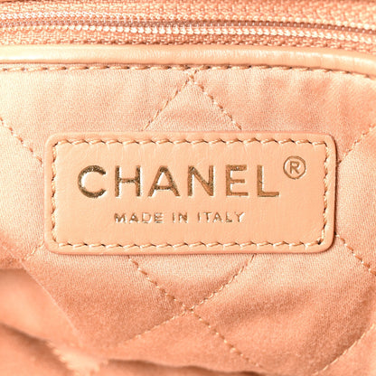 Shiny Calfskin Quilted Large Chanel 22 Brown