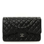 Iridescent Caviar Quilted Jumbo Double Flap Black