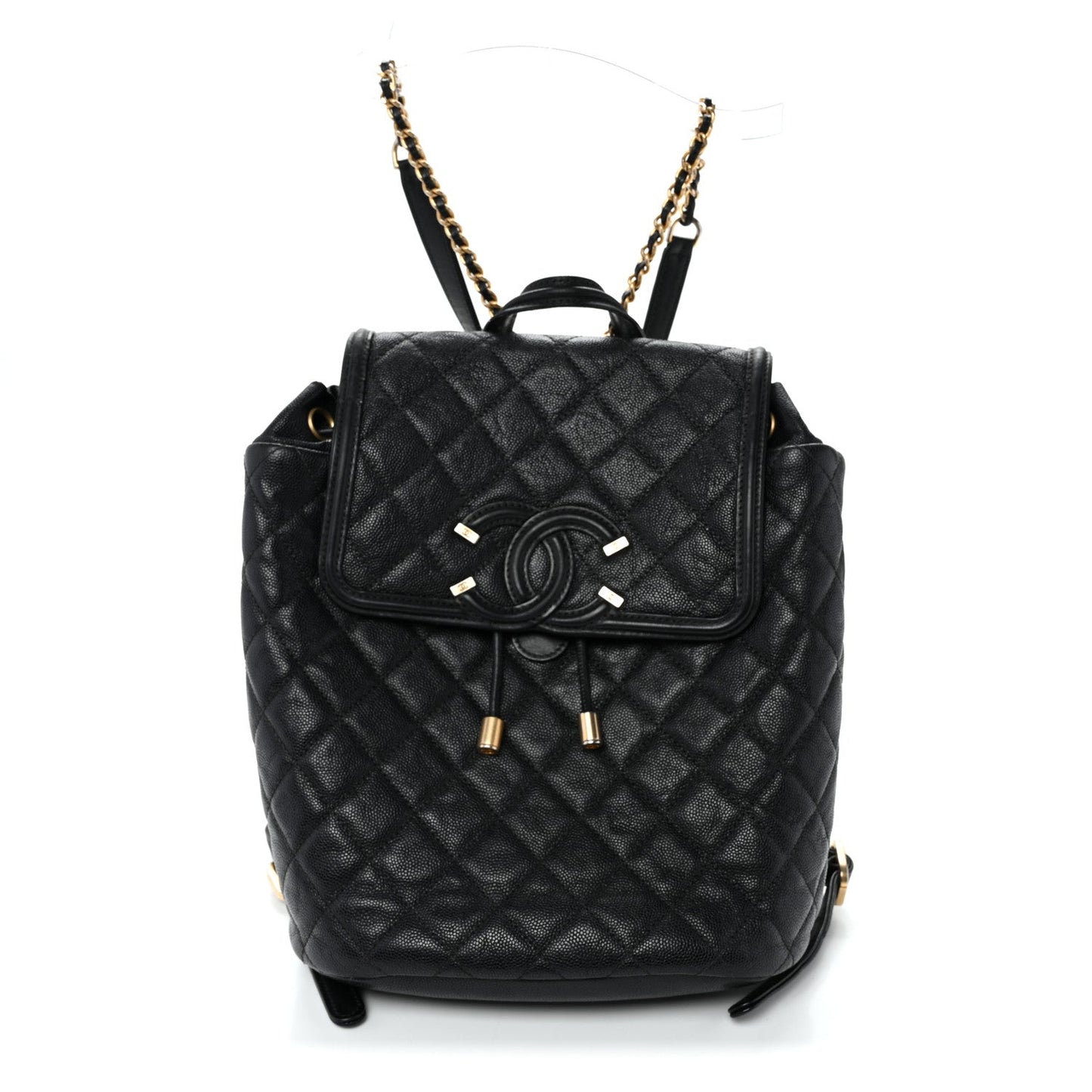 Caviar Quilted Small Filigree Backpack Black