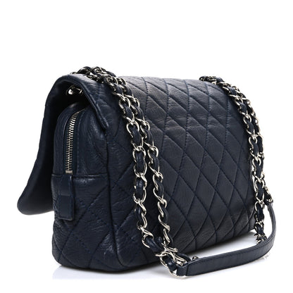 Deerskin Quilted Casual Journey Flap Dark Blue