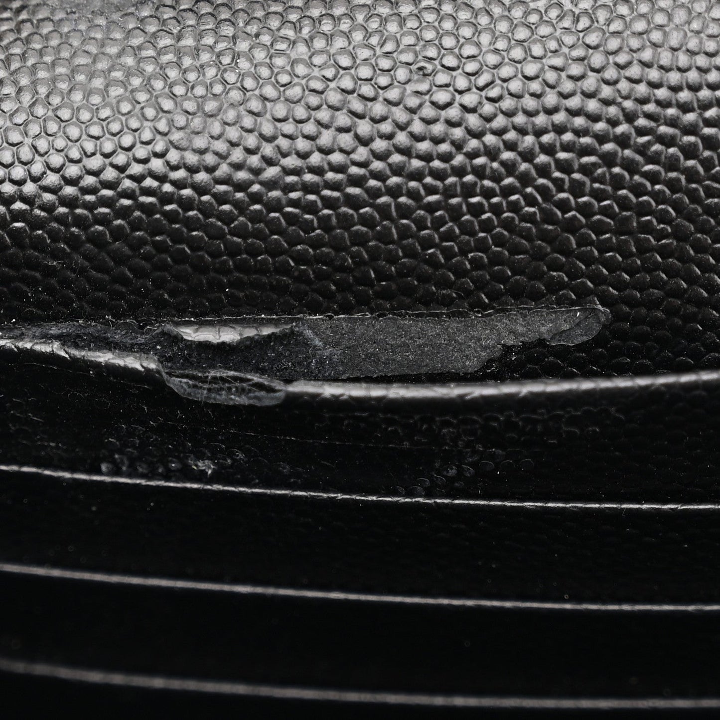 Grain De Poudre Matelasse Chevron Monogram Chain Wallet Black