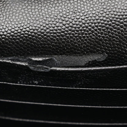 Grain De Poudre Matelasse Chevron Monogram Chain Wallet Black