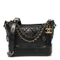 Aged Calfskin Quilted Small Gabrielle Hobo Black