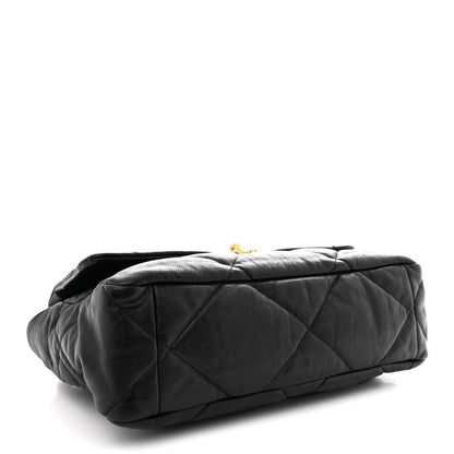 Goatskin Quilted Large Chanel 19 Flap Black