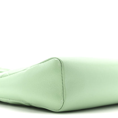 Shiny Lambskin Quilted Mini 31 Shopping Bag Light Green