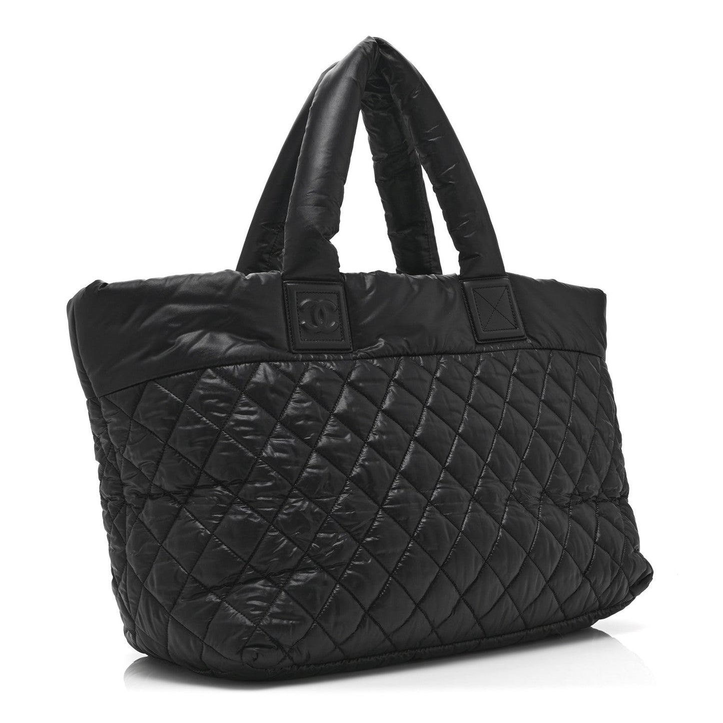 Nylon Quilted Large Coco Cocoon Tote Black