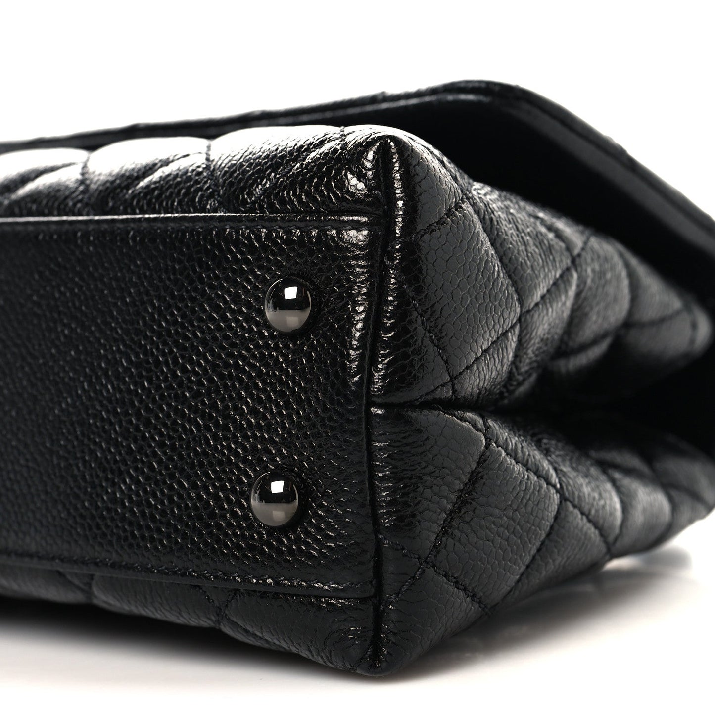Caviar Quilted Mini Coco Handle Flap So Black