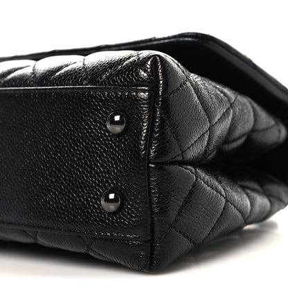 Caviar Quilted Mini Coco Handle Flap So Black