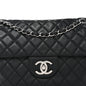 Washed Caviar Quilted Maxi Single Flap Black