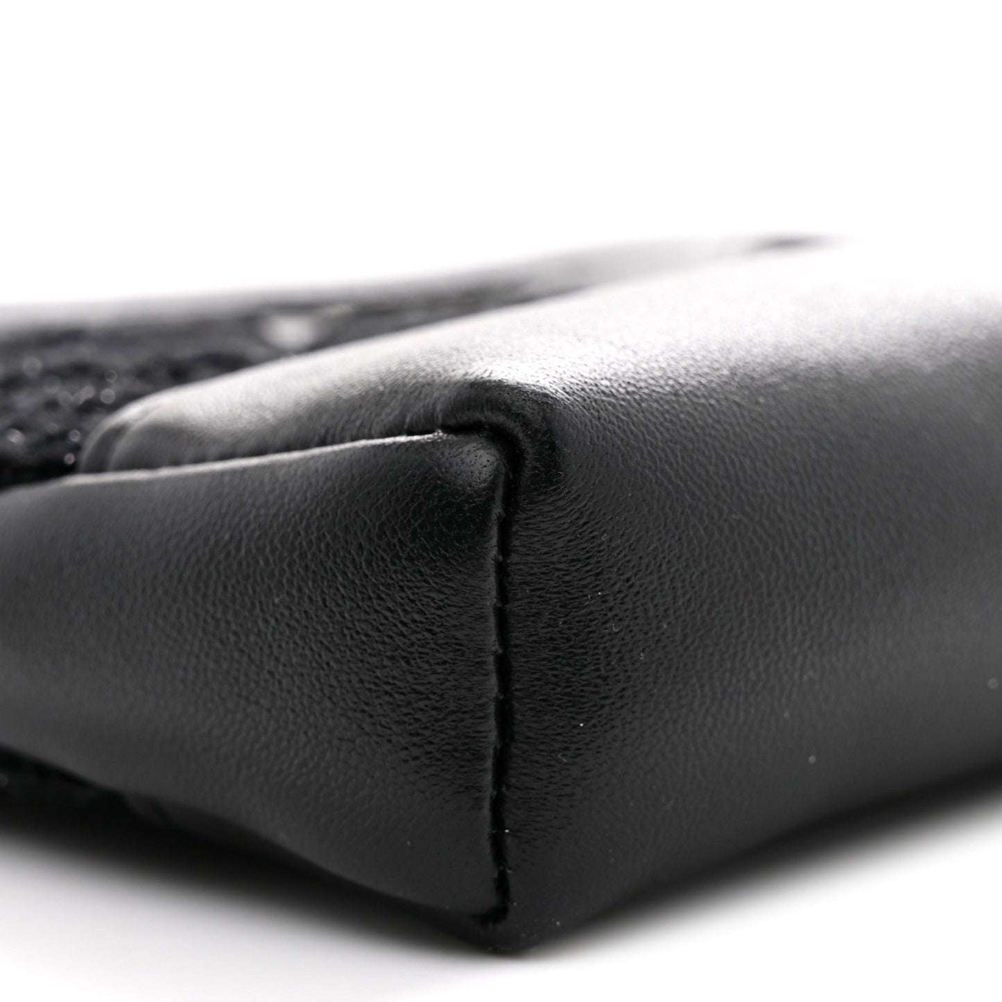 Tweed Calfskin Quilted Nano 31 Shopping Bag Black