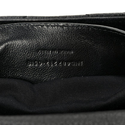 Sheepskin Matelasse Chevron Monogram Large College Satchel Black