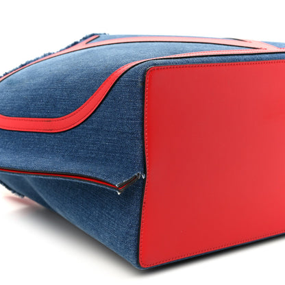 Denim Small Escape Tote Blue Red