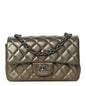 Iridescent Caviar Quilted Mini Rectangular Flap Bronze