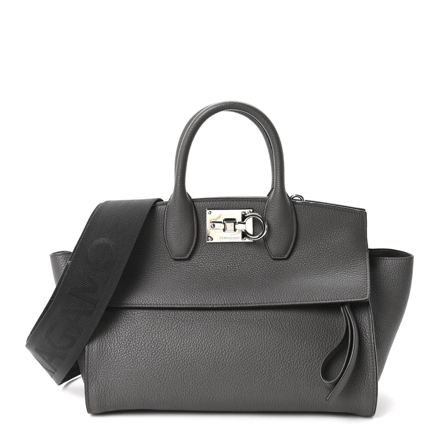 Calfskin Medium Studio Soft Bag Grey